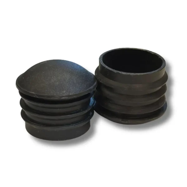 1.5 Inch Round End Cap – Heavy-Duty Plastic Insert Plug for Tubing | Domed Top | Ribbed Grip | Black