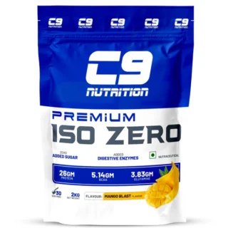 C9 Nutrition Premium ISO Zero Whey Isolate – Mango Blast | 26g Protein | Zero Sugar | Lean Muscle Support