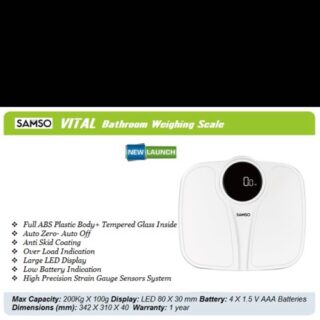 Samso Vital Digital Bathroom Weighing Scale | High-Precision Body Weight Monitor