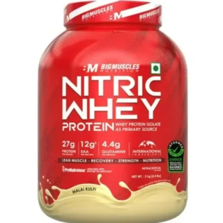 Big Muscles Nitric Whey Protein | 2 KG | Malai Kulfi Flavour