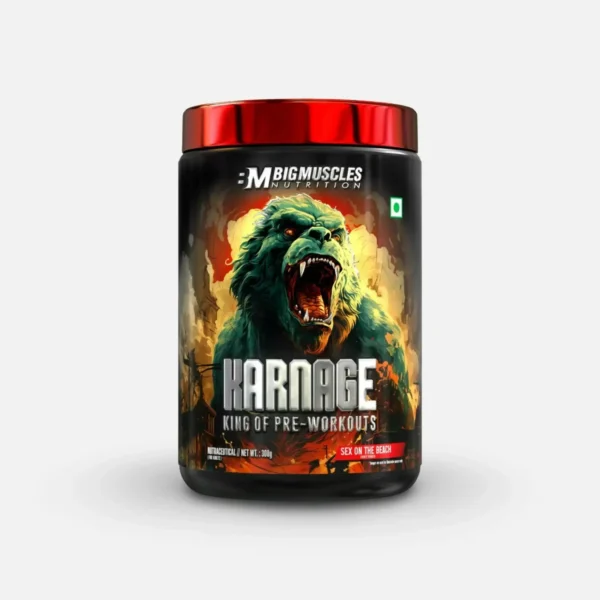 Big Muscles Karnage Pre-Workout | 300g | Flavour: Fruit Punch | Watermelon Lime