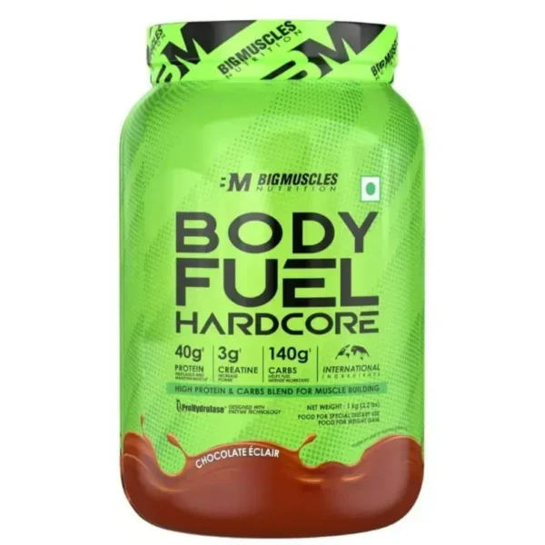 Big Muscles Nutrition Body Fuel Hardcore | Chocolate Éclair (1 kg) Protein