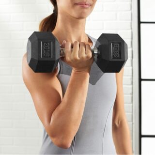Hexagon Dumbbell 45KG Pair (90KG Total) | Commercial Grade Rubber-Coated Dumbbells