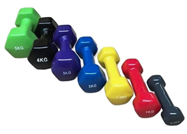 Vinyl Dumbbell – Cast Iron Core with Protective Vinyl Coating