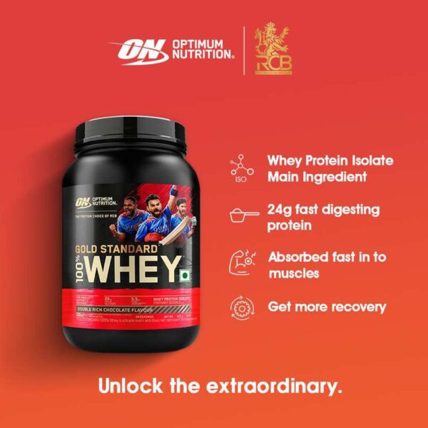 Optimum Nutrition Gold Standard 100% Whey Protein – Double Rich Chocolate (29 Servings) - Image 5
