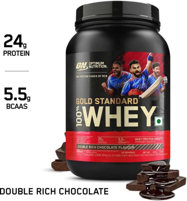 Optimum Nutrition Gold Standard 100% Whey Protein – Double Rich Chocolate (29 Servings) - Image 8