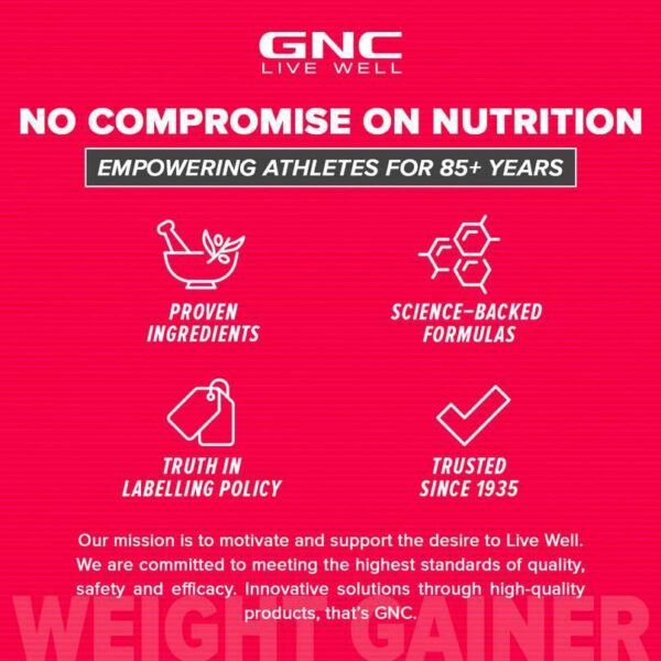 GNC Pro Performance Weight Gainer – Double Chocolate (3kg / 6.6 lbs) - Image 6