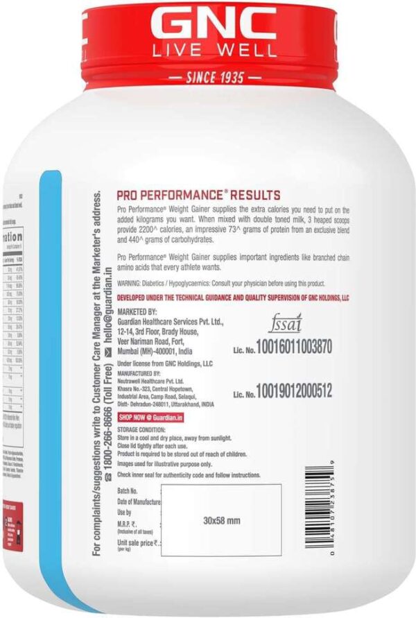 GNC Pro Performance Weight Gainer – Double Chocolate (3kg / 6.6 lbs) - Image 4