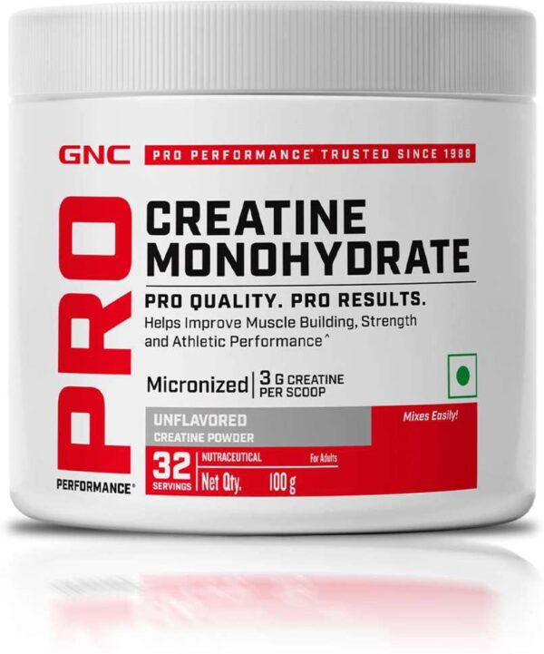 GNC Pro Performance Creatine Monohydrate – Unflavoured (100g / 32 Servings)