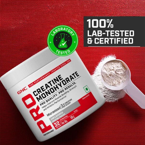 GNC Pro Performance Creatine Monohydrate – Unflavoured (100g / 32 Servings) - Image 5