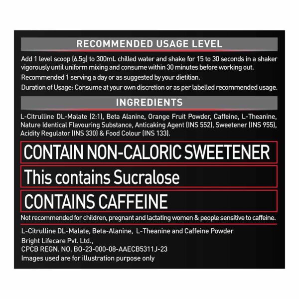 MuscleBlaze Pre Workout 200 Xtreme | Energy, Focus & Muscle Pump | 200mg Caffeine | 3000mg Citrulline | 6.5g | 30 Servings - Image 6