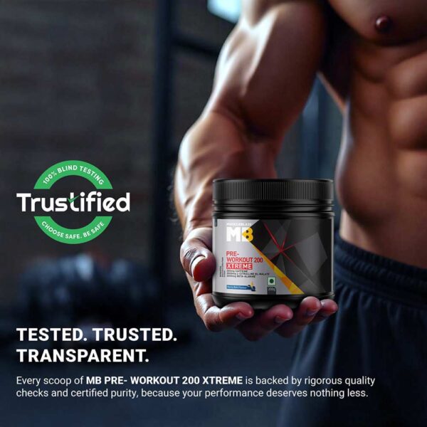 MuscleBlaze Pre Workout 200 Xtreme | Energy, Focus & Muscle Pump | 200mg Caffeine | 3000mg Citrulline | 6.5g | 30 Servings - Image 11