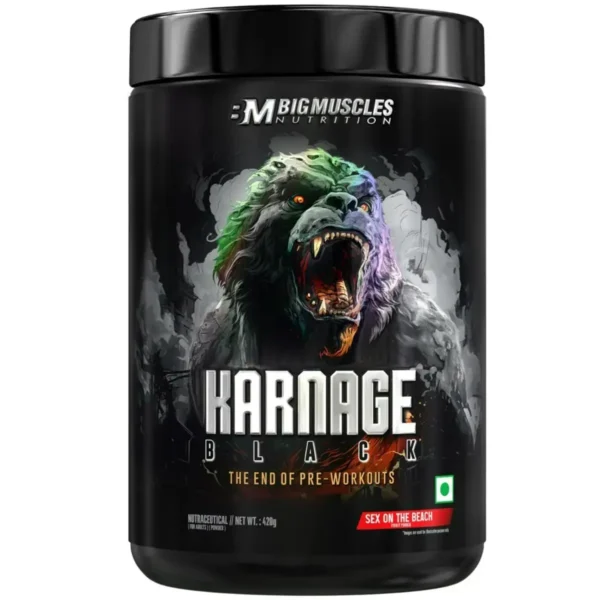 Big Muscles Karnage Black Pre-Workout | 420g | Fruit Punch