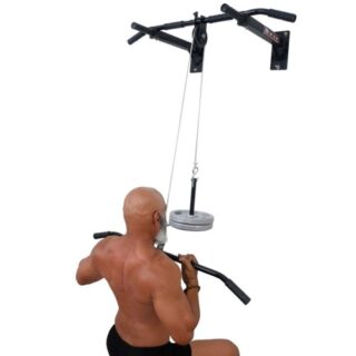 Wall Mounted Pull-Up Bar with Multi-Grip Lats, Triceps & U-Bar Attachments | Heavy Duty Steel