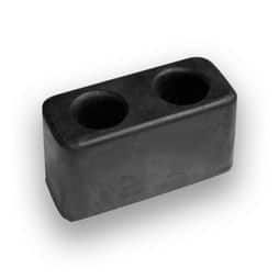 Heavy-Duty 2-Hole Rubber Mount Block | Shock Absorbent Bar Holder | Anti-Vibration Base Pad for Gym and Industrial Use