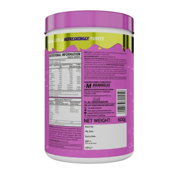 BM Blueberry Fizzy Whey Protein | 600g - Image 2